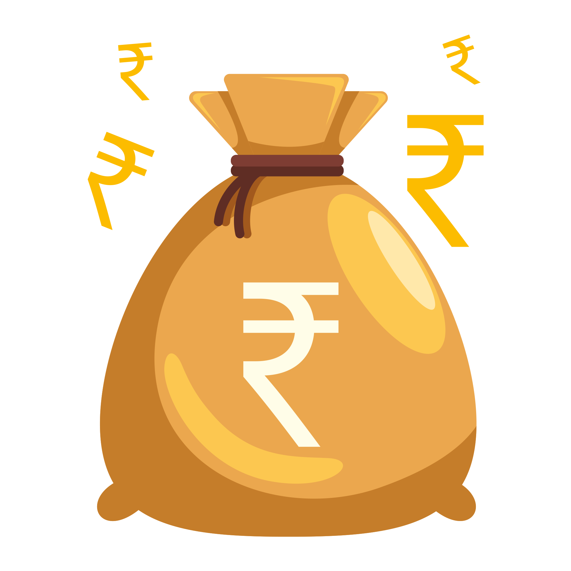 Golden Bag of Money Rupee Transparent PNG