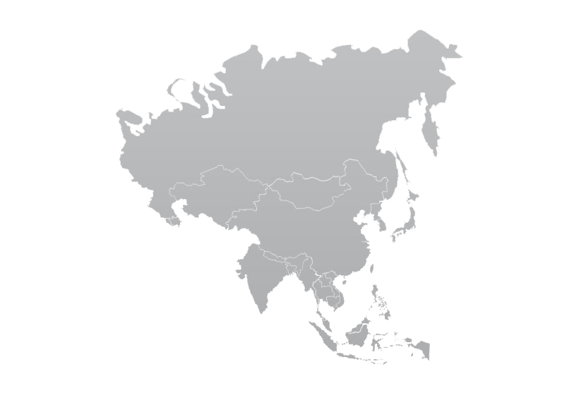 Gray Asia Map Clipart Transparent PNG