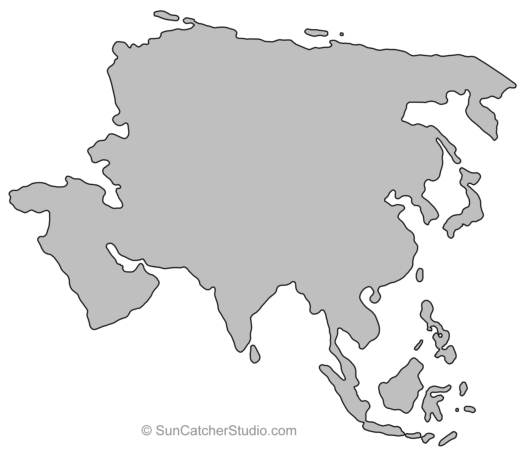 Asia Continent Map PNG Images Transparent Background | PNG Play