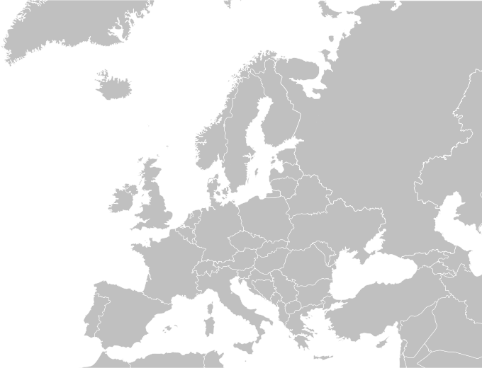 Gray Europe Map Transparent Background