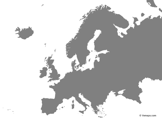 Gray Europe Map Transparent File