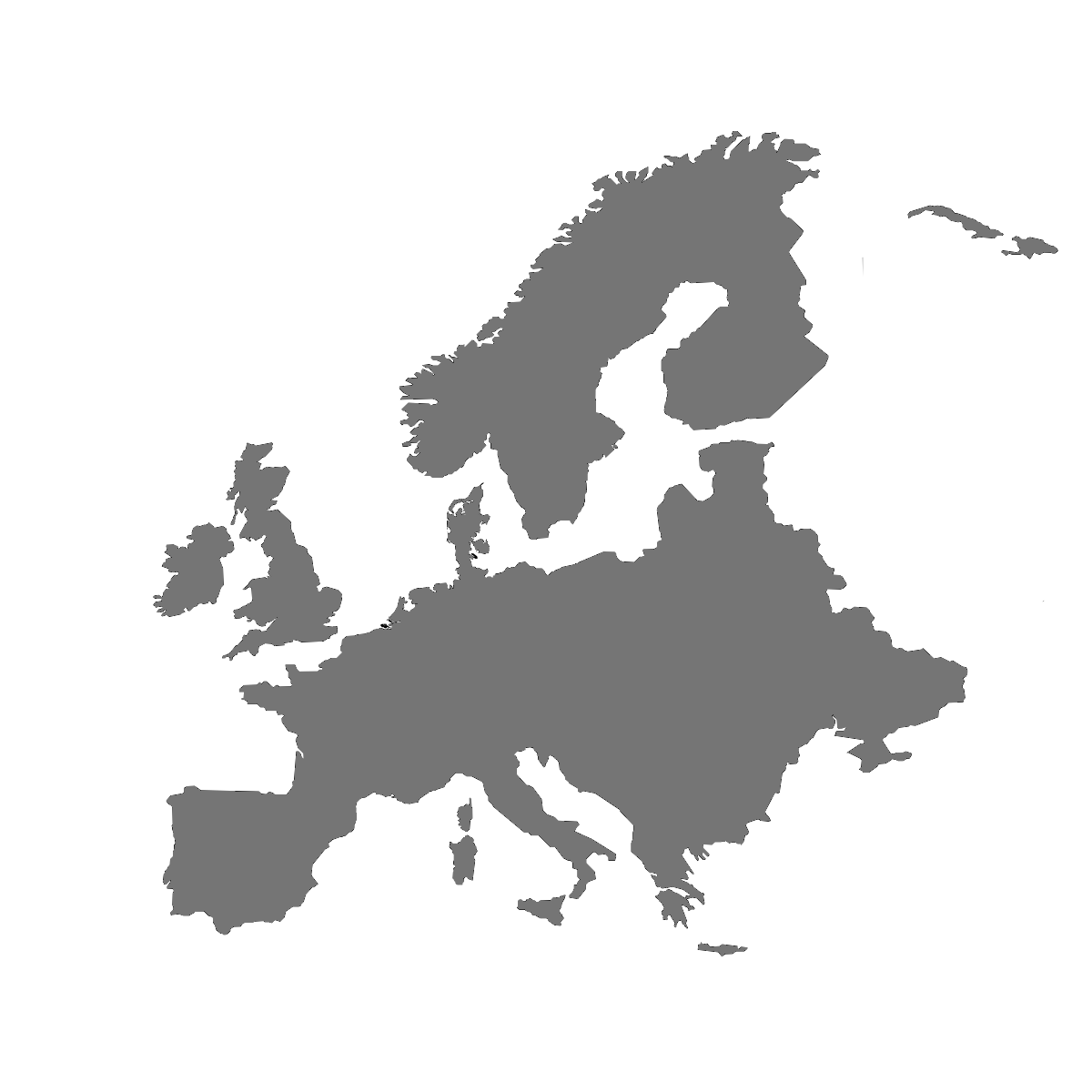 Gray Europe Map Transparent Free PNG