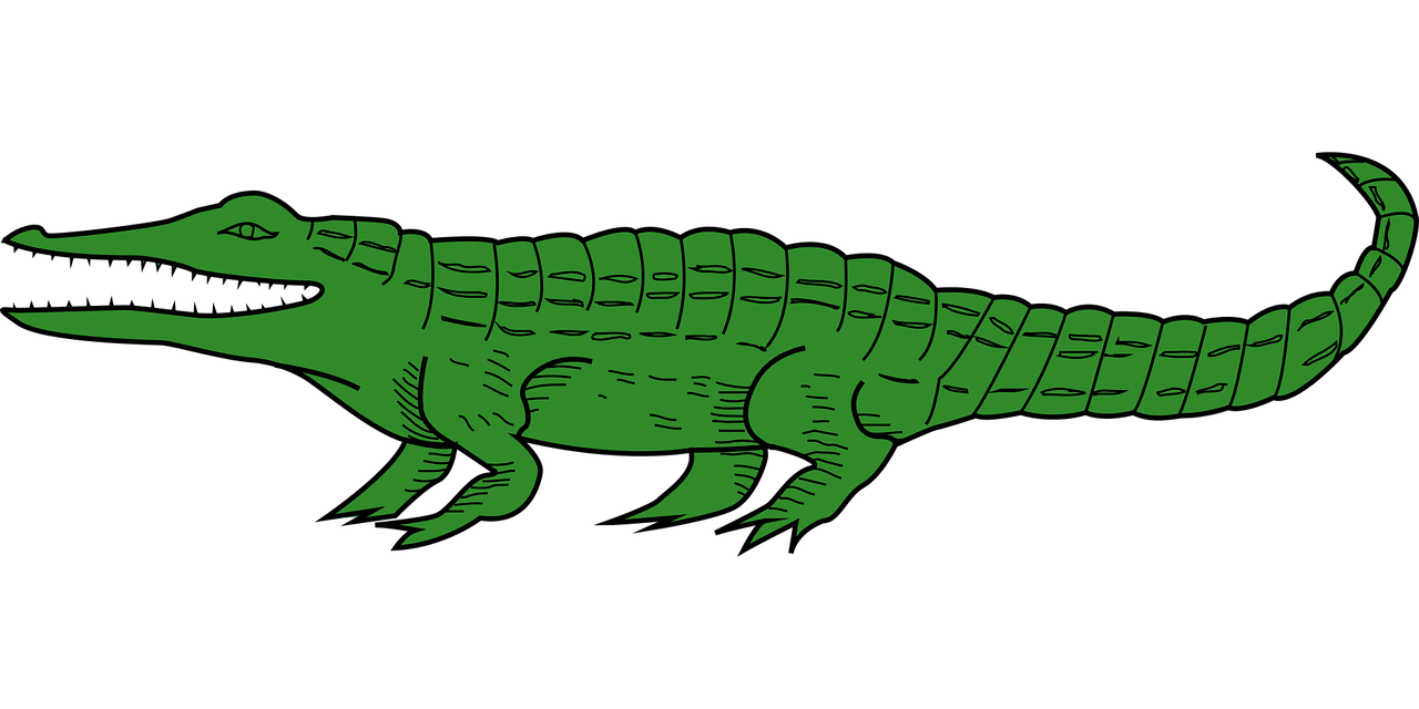 Green Crocodile Clipart Transparent PNG
