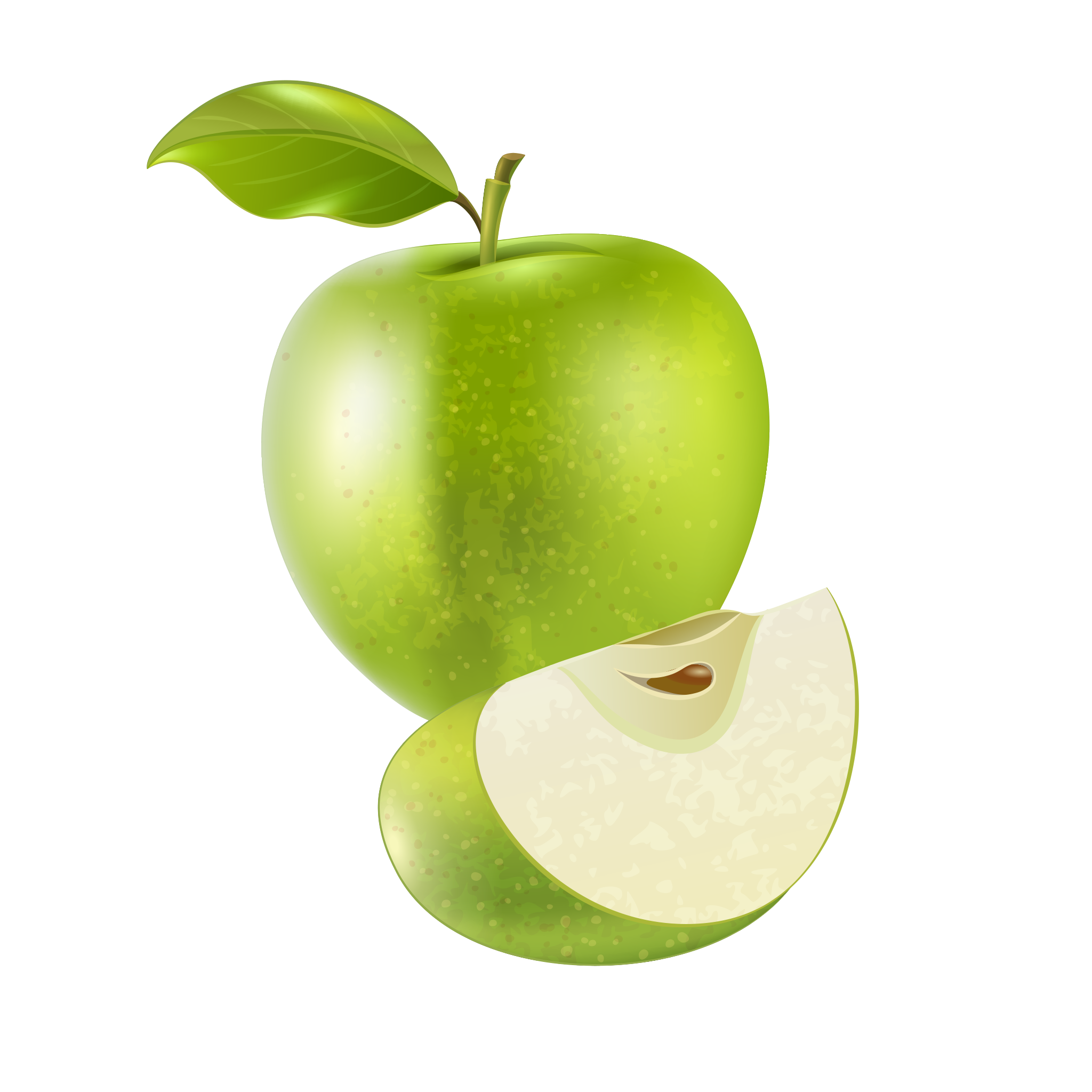 Green Cut PNG transparente de la fruta de manzana