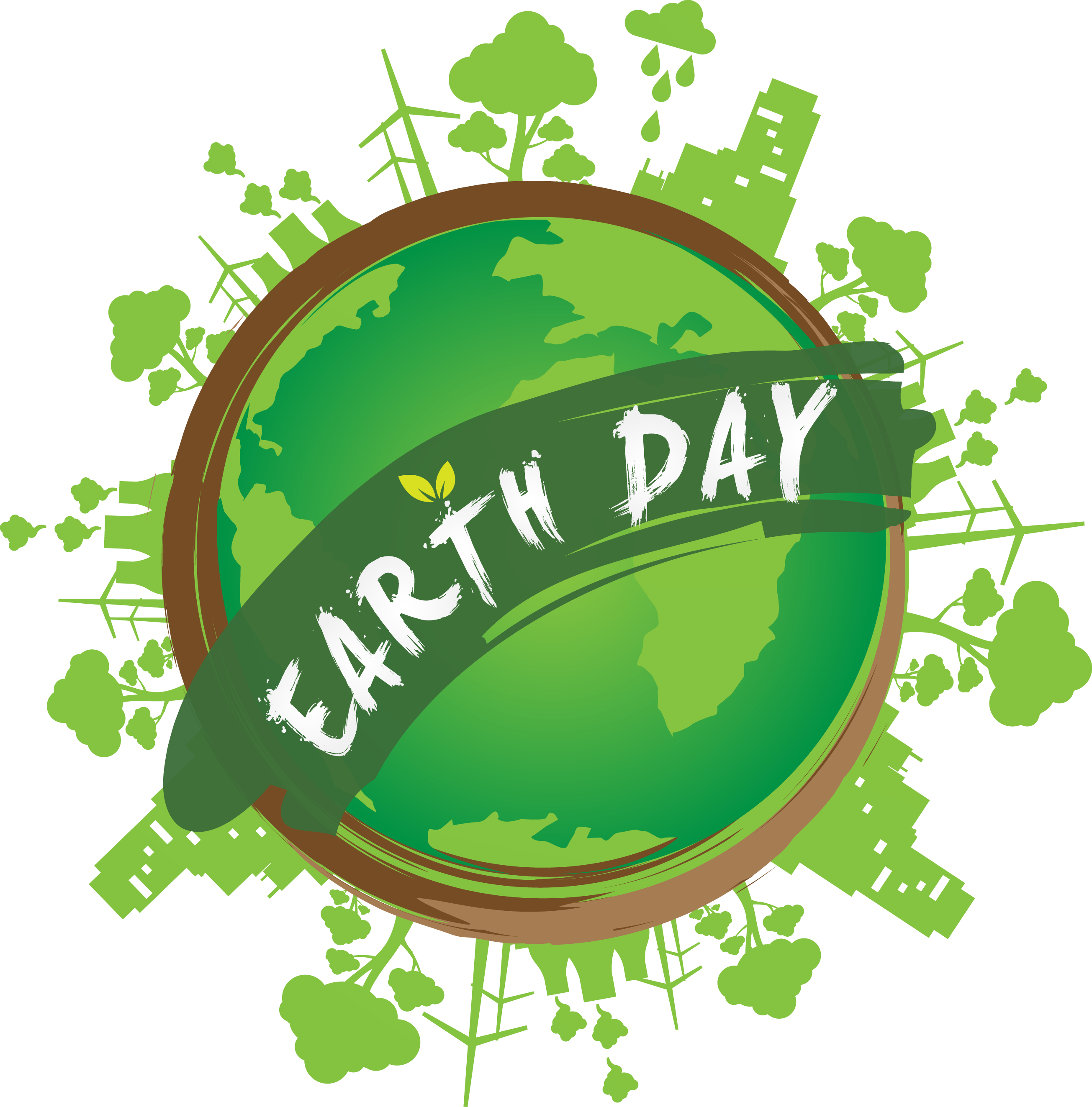 Green Earth Day PNG Clipart Background