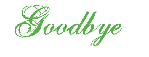 Green Goodbye Text Transparent PNG