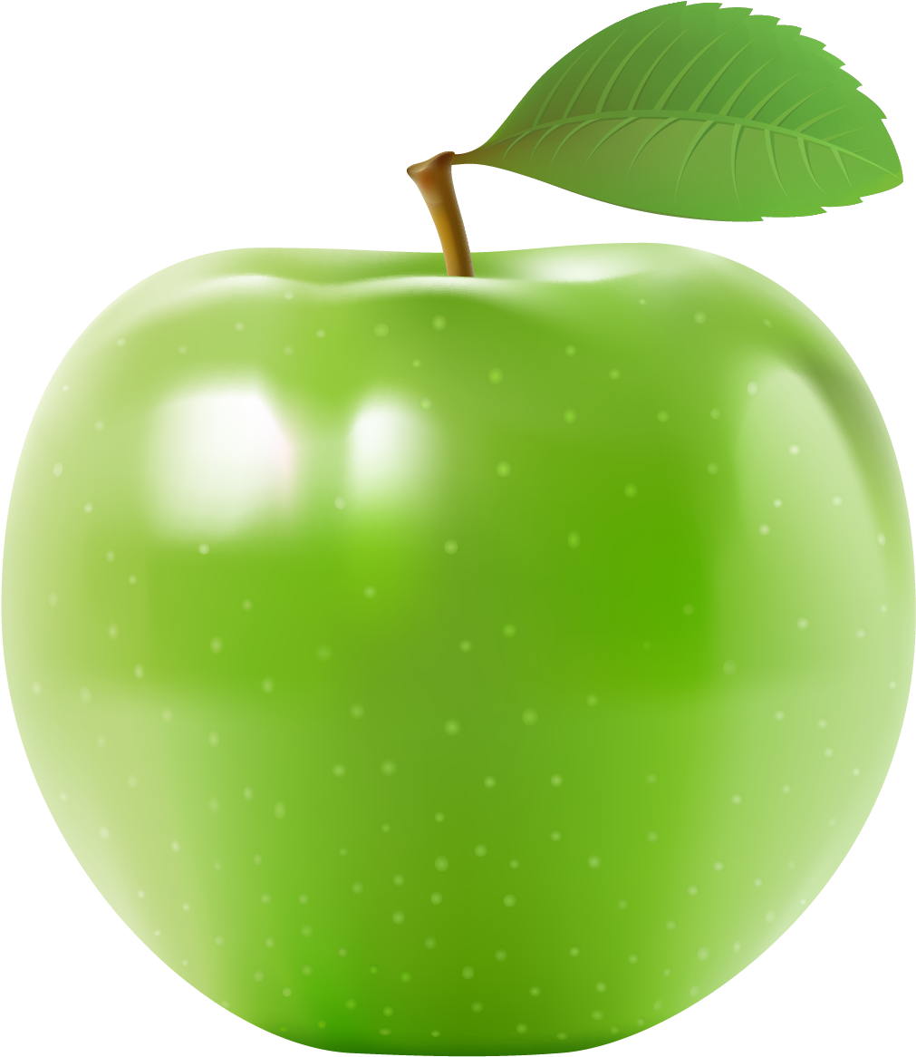 Green Shining PNG transparente de la fruta de manzana