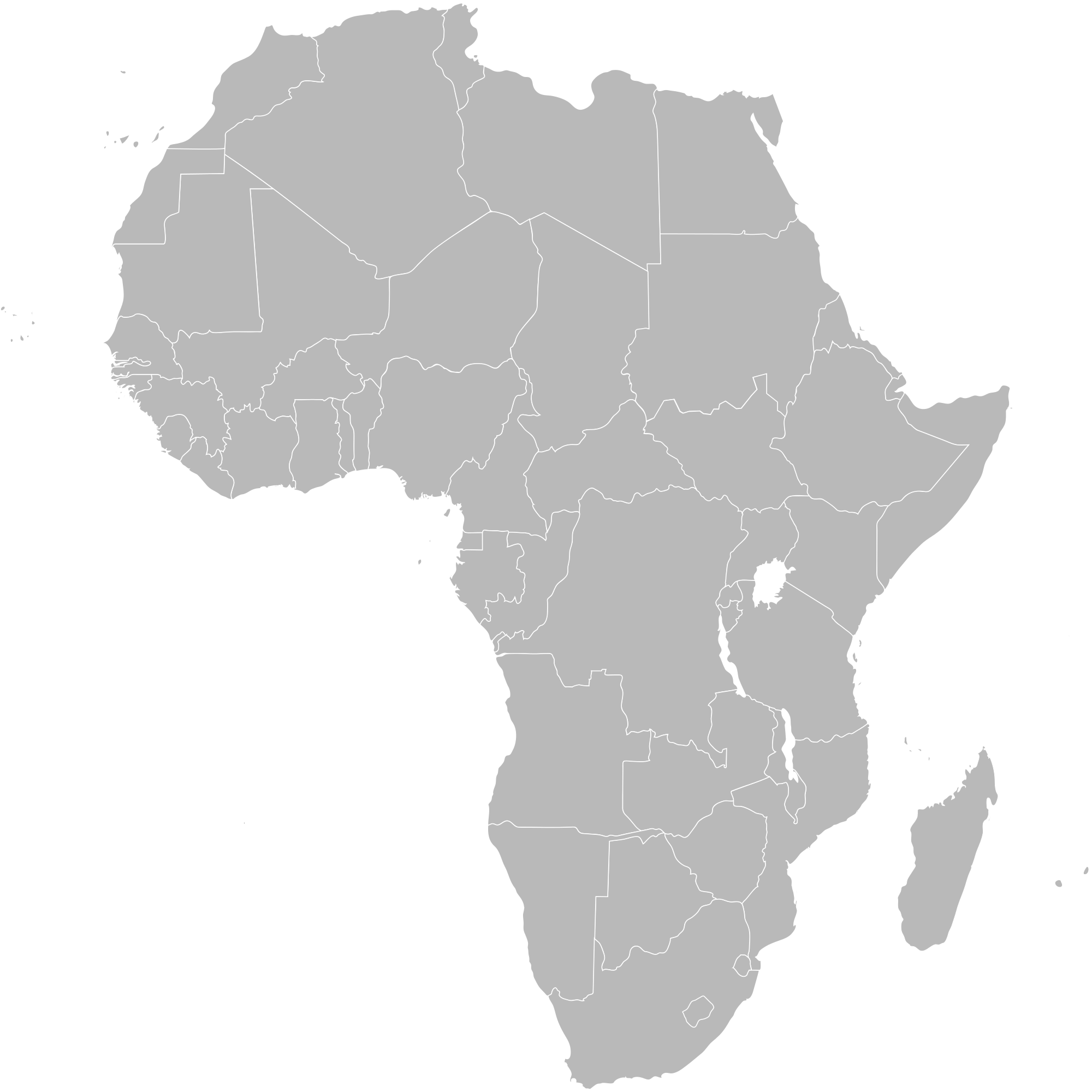 Grey Africa Map Background PNG Image