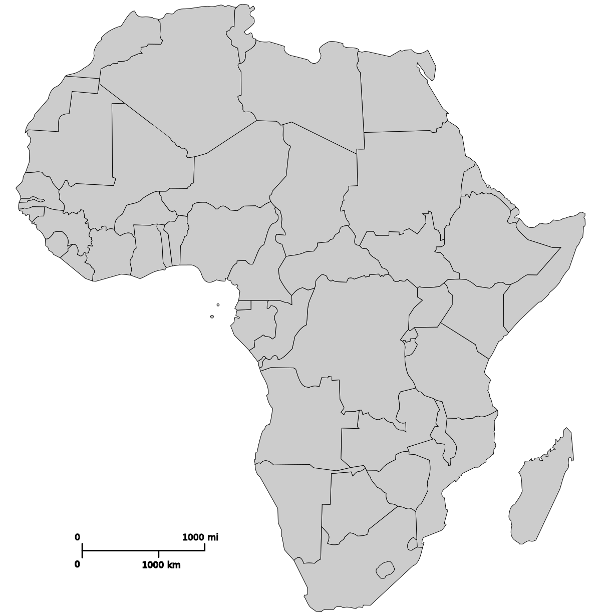 Grey Africa Map PNG HD Quality