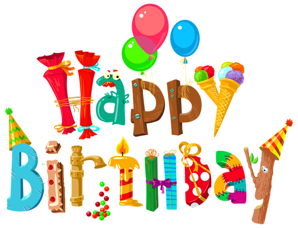 Happy Birthday Colorful Text Effect PNG
