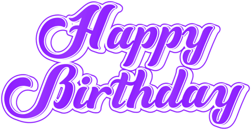 Happy Birthday Purple Text PNG