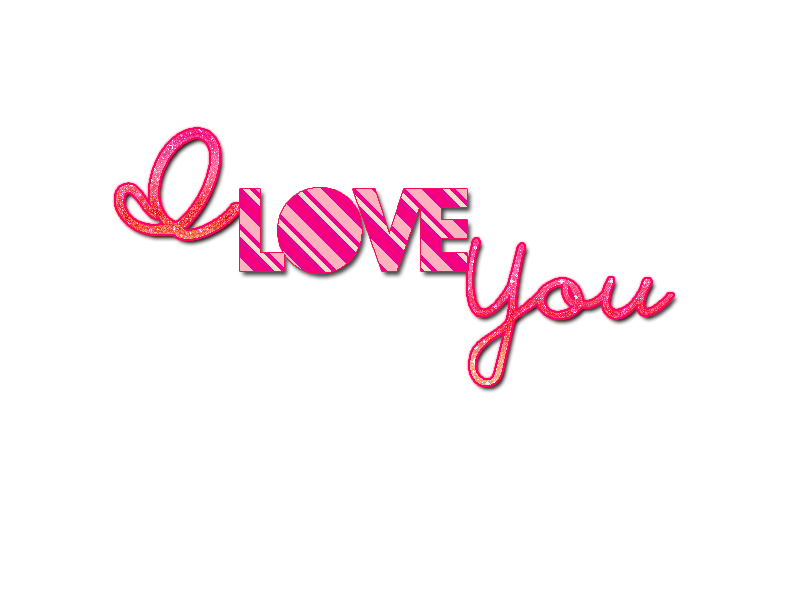 I Love You Pink Text Effect PNG