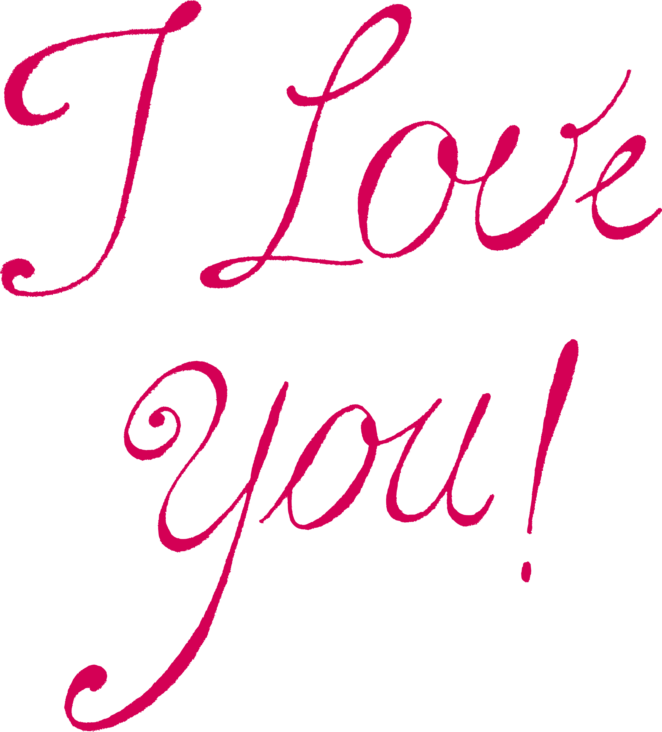 I Love You Pink Text PNG
