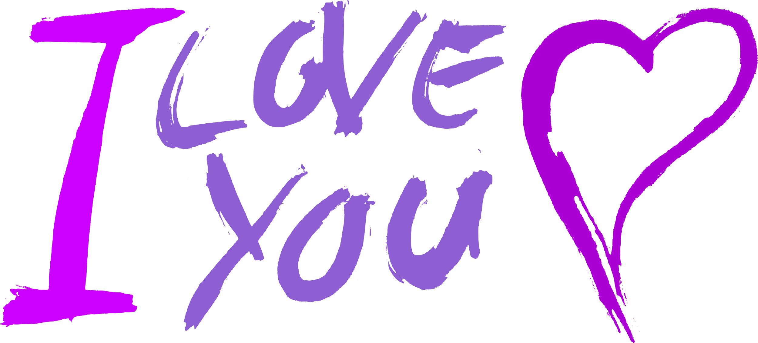 I Love You Purple Sign PNG