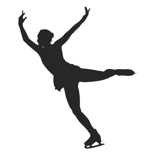 Ice Skating Silhouette Transparent PNG