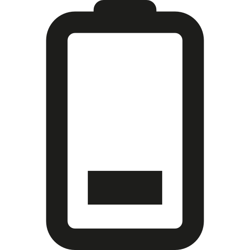 Low Battery Symbol Black Vector PNG