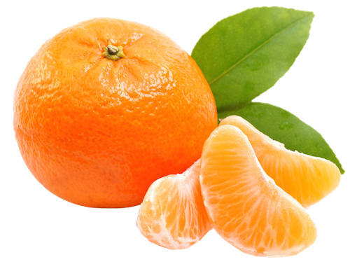 Mandarin with Leaves Transparent PNG