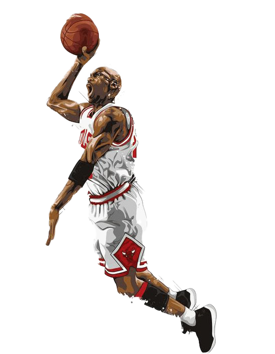 Michael Jordan Jump Slam Dunk PNG
