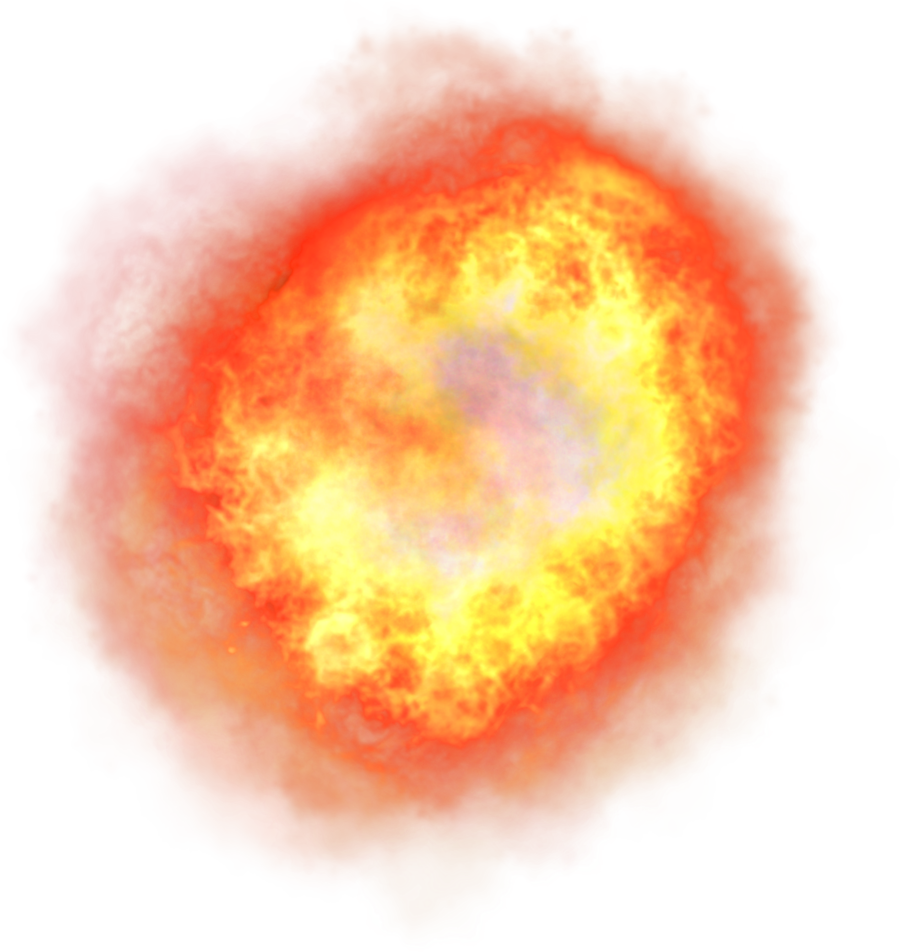 Orange Fireball Transparent Background