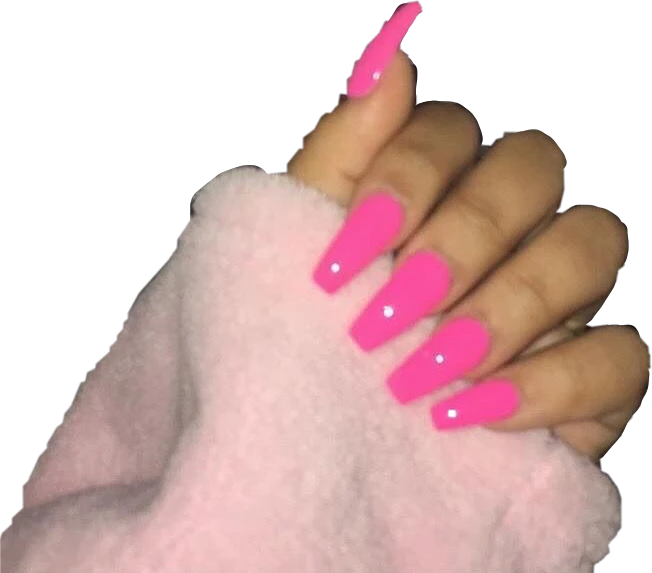 Pink Acrylic Nails Transparent File | PNG Play