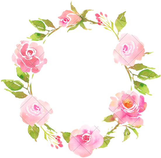 Pink Flower Wreath Background PNG Image