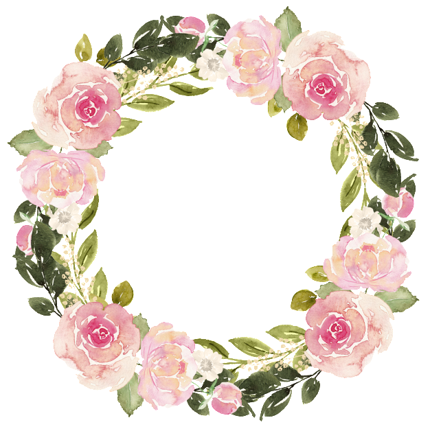 Pink Flower Wreath PNG Clipart Background