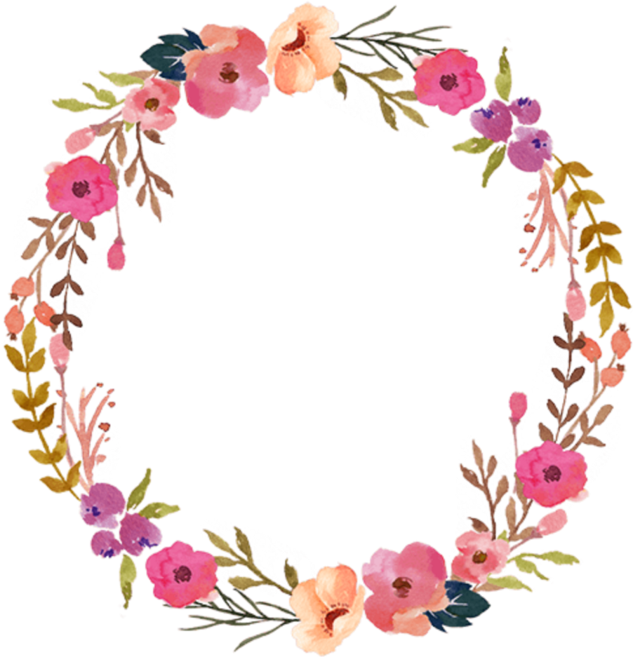 Pink Flower Wreath PNG HD Quality