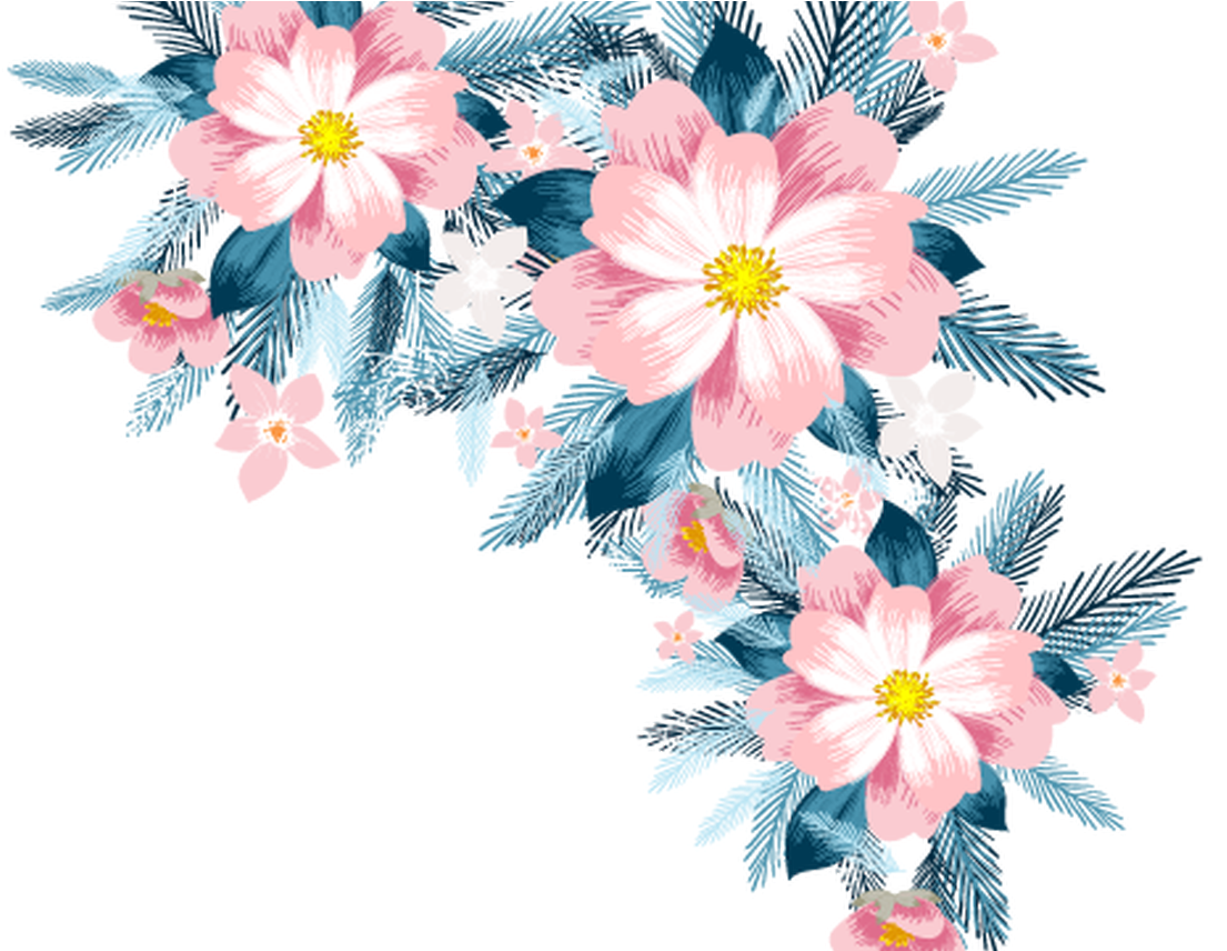 Pink Flowers Background PNG Image