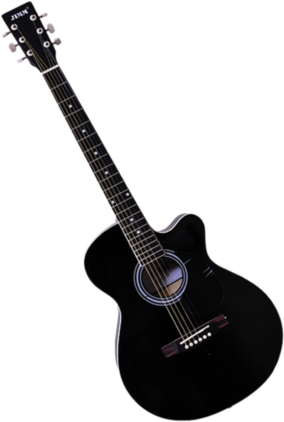 Real Black Acoustic Guitar PNG