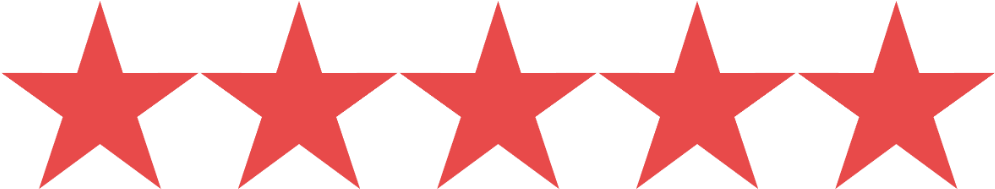 Red 5 Star Rating PNG