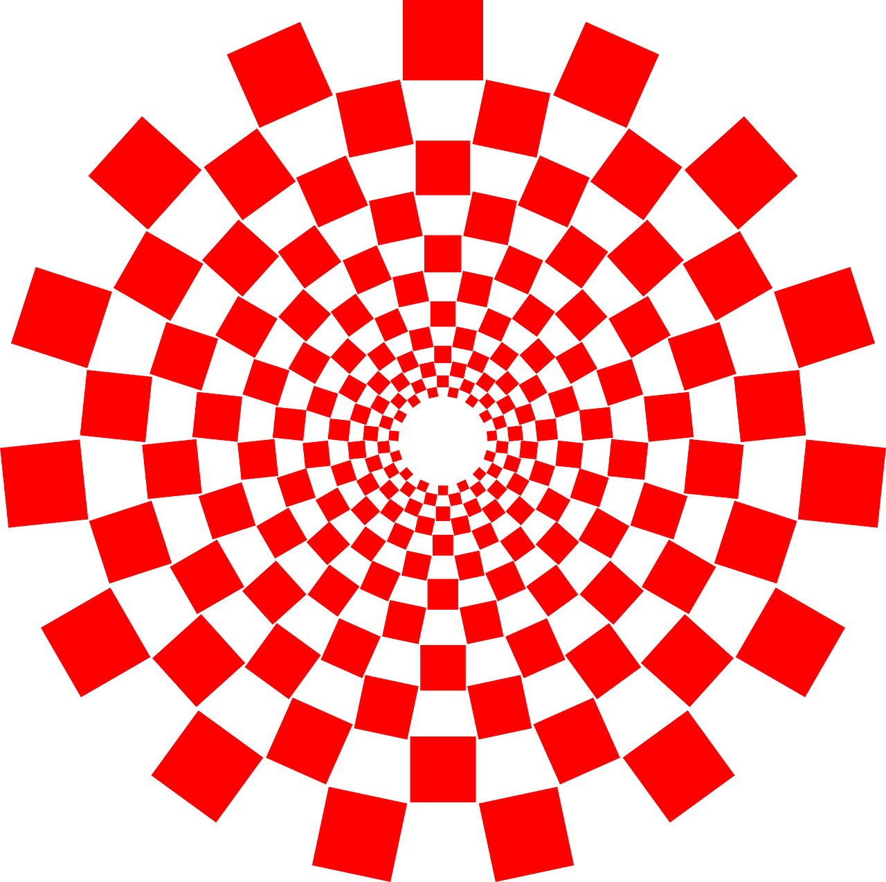 Оптические иллюзии. Круг из квадратов. Спираль из квадратов. Оптическая иллюзия красный. Знак обмана