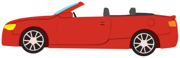 Red Convertible Car Background PNG Image