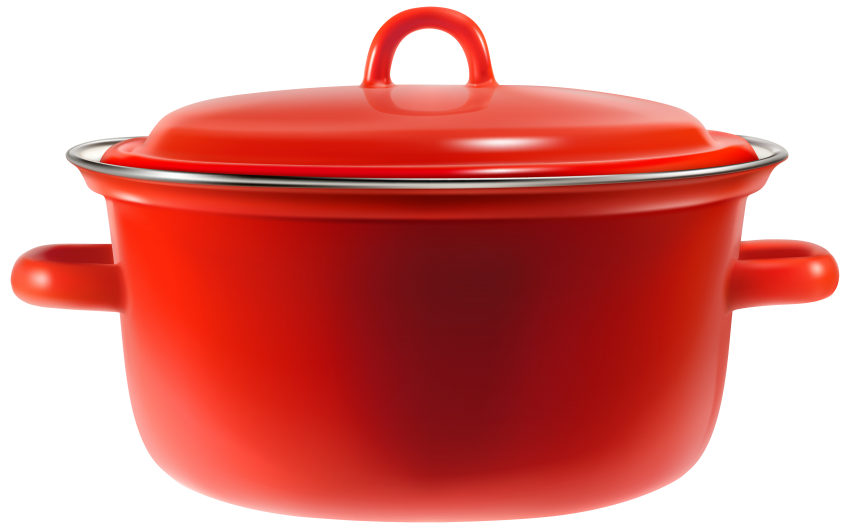 Red Cooking Pan Background PNG Image