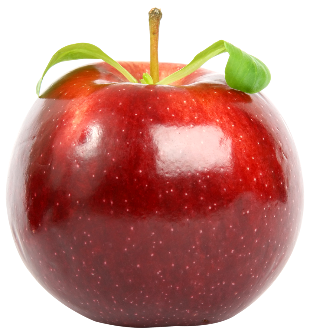 Red Leafy PNG transparente de la fruta de manzana