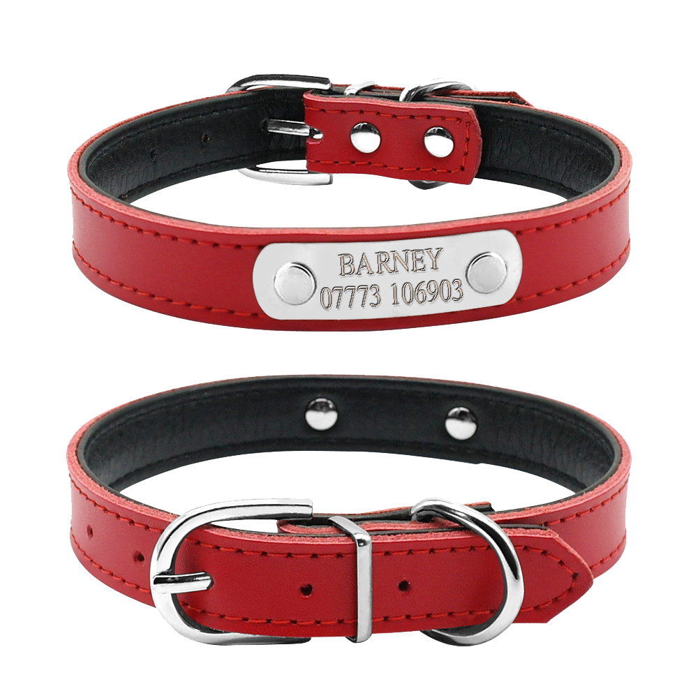 Red Leather Dog Collar Transparent PNG