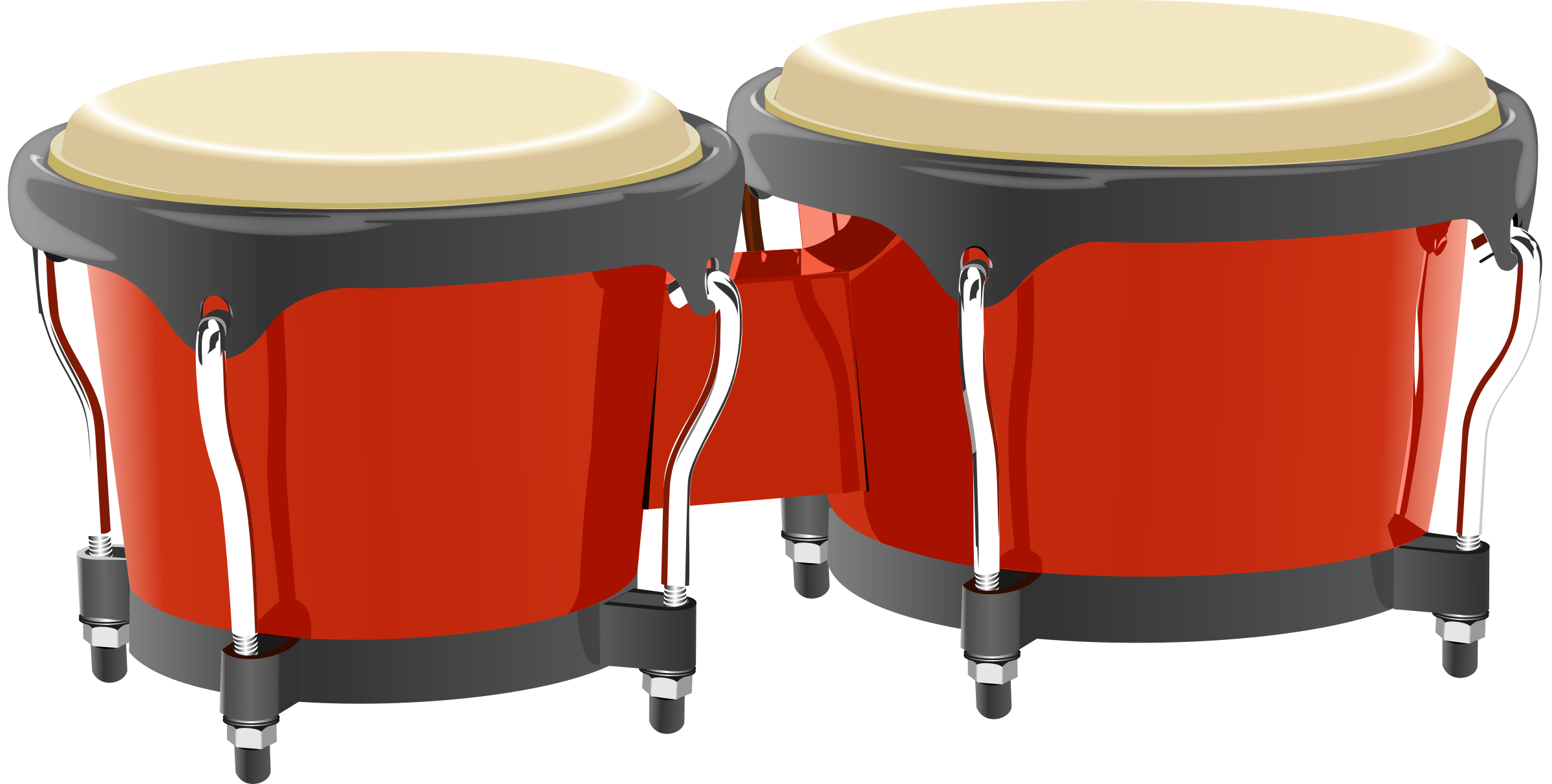 Red White Bongo Drum PNG Clipart Background