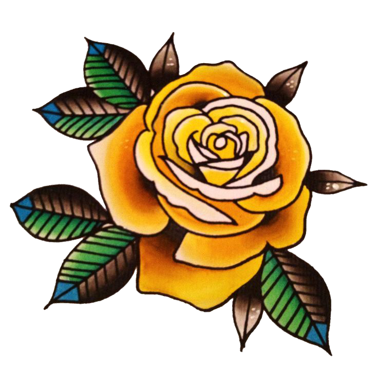 Rose Flower Tattoo Background PNG Image