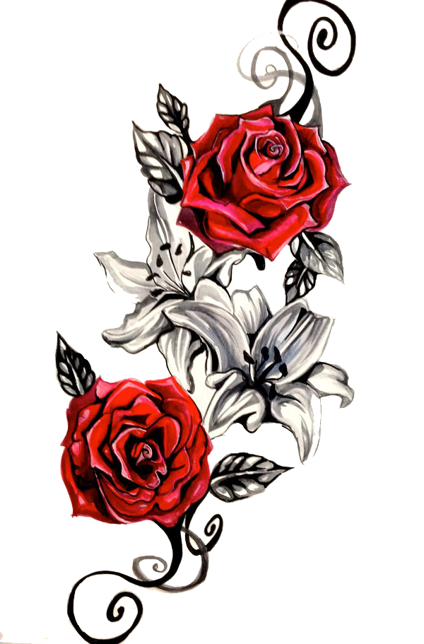 Rose Flower Tattoo Transparent Background
