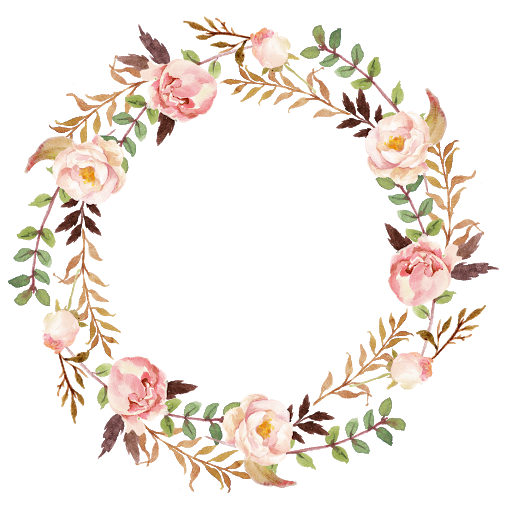 Round Flower Wreath PNG Clipart Background