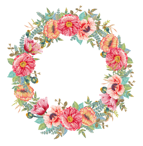 Round Flower Wreath PNG HD Quality