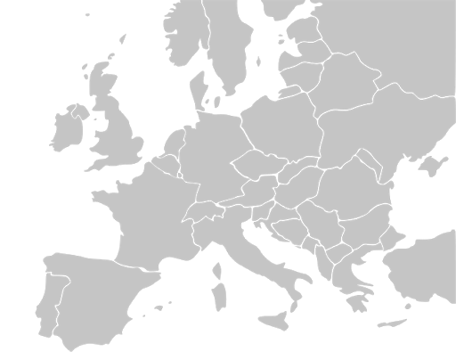 Silver Europe Map PNG HD Quality