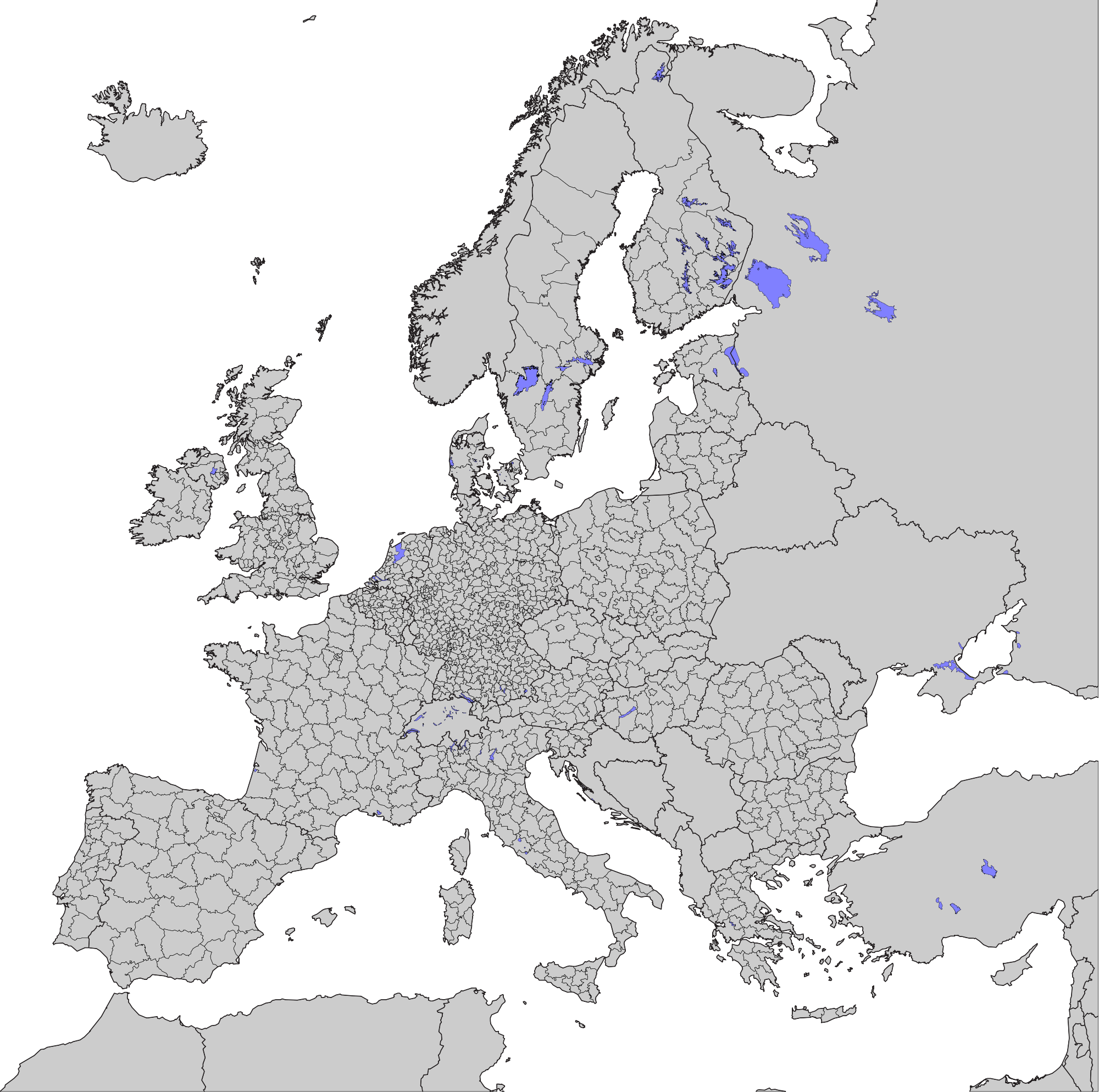 Silver Europe Map Transparent File