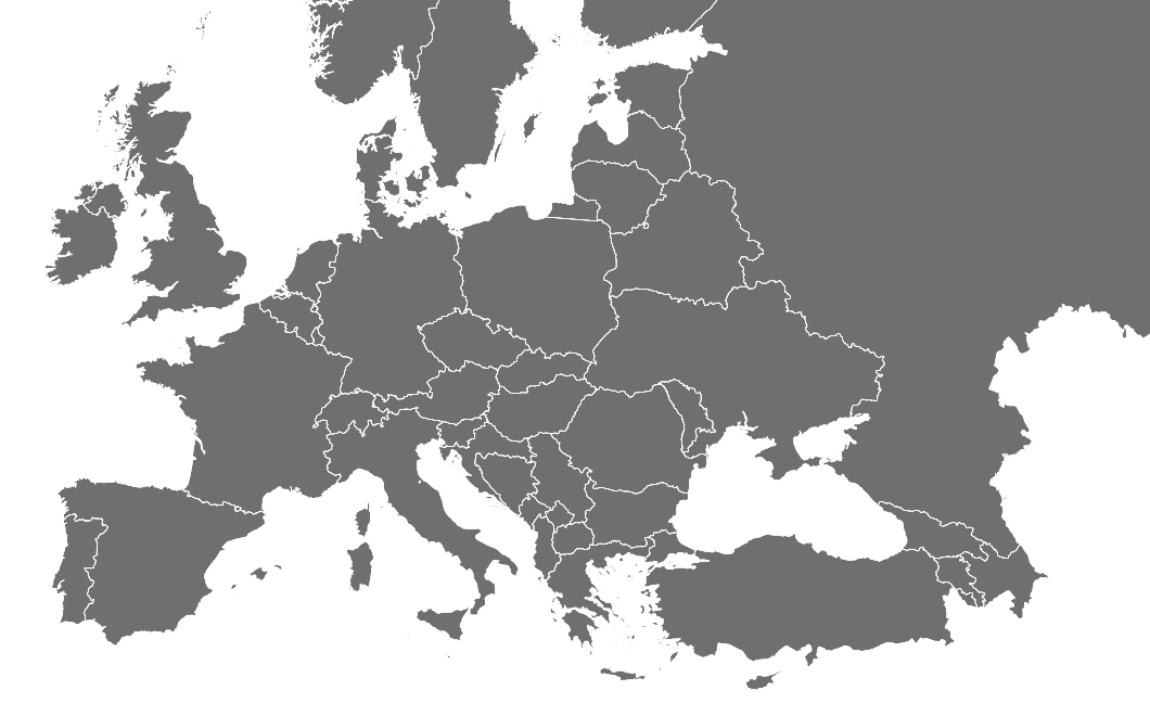 Silver Europe Map Transparent PNG