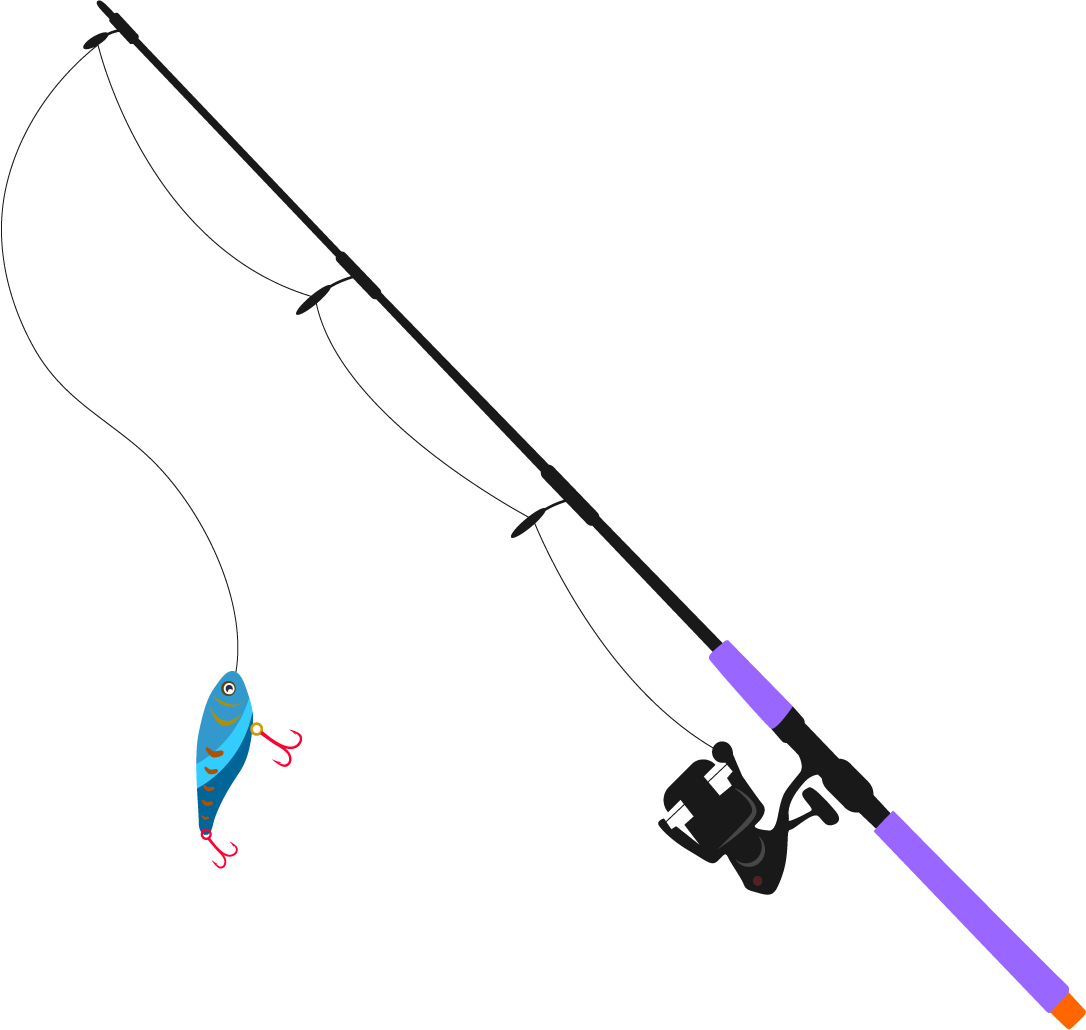 Single Fishing Pole Background PNG Image