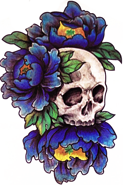 Skull Flower Tattoo PNG Clipart Background