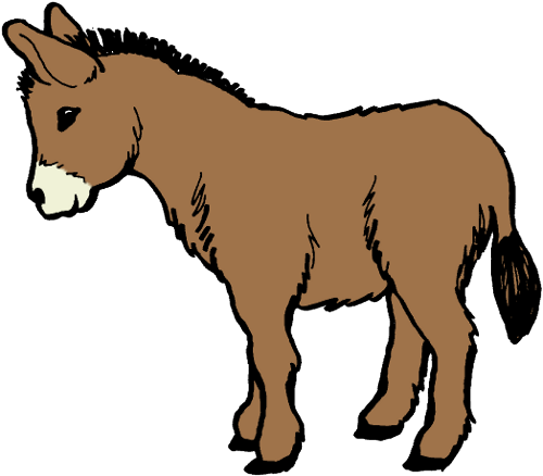 Small Brown Donkey Clipart Transparent PNG
