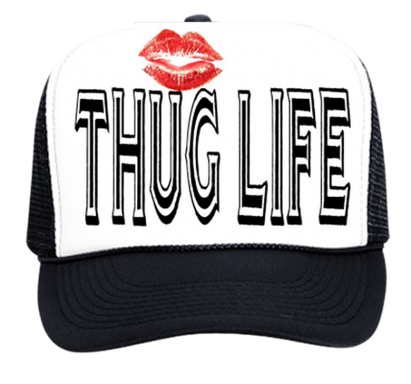 Thug Life White Hat PNG