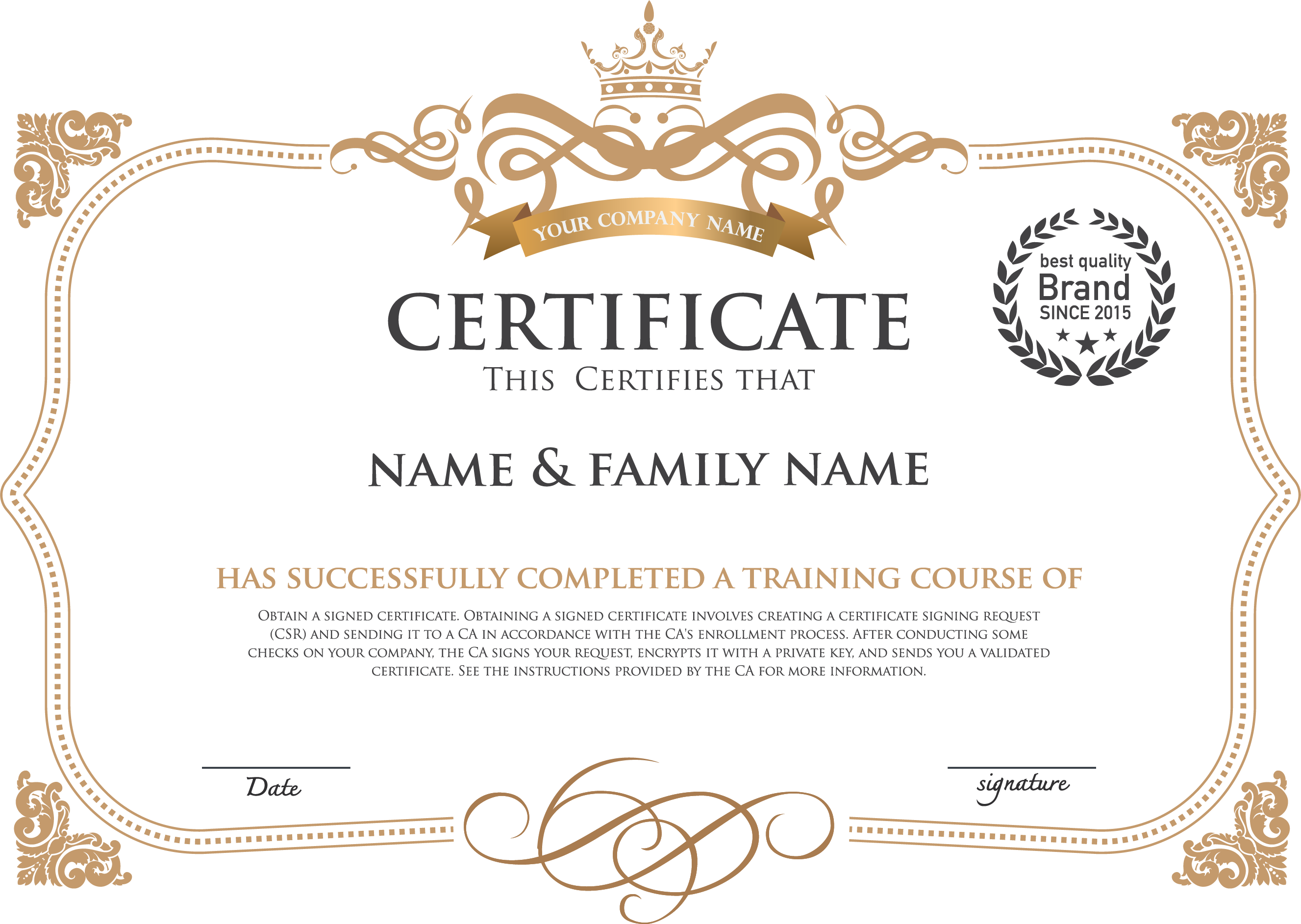 Training Course Certificate PNG HD Quality