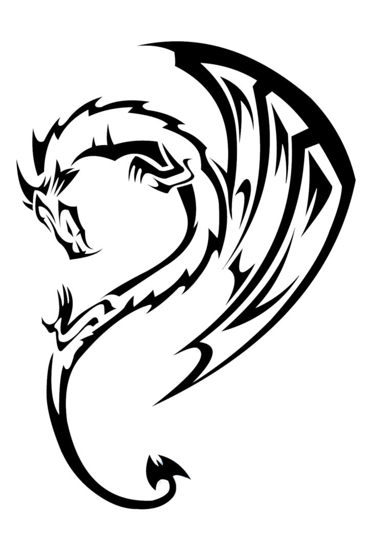 Tribal Dragon Tattoos Background PNG Image