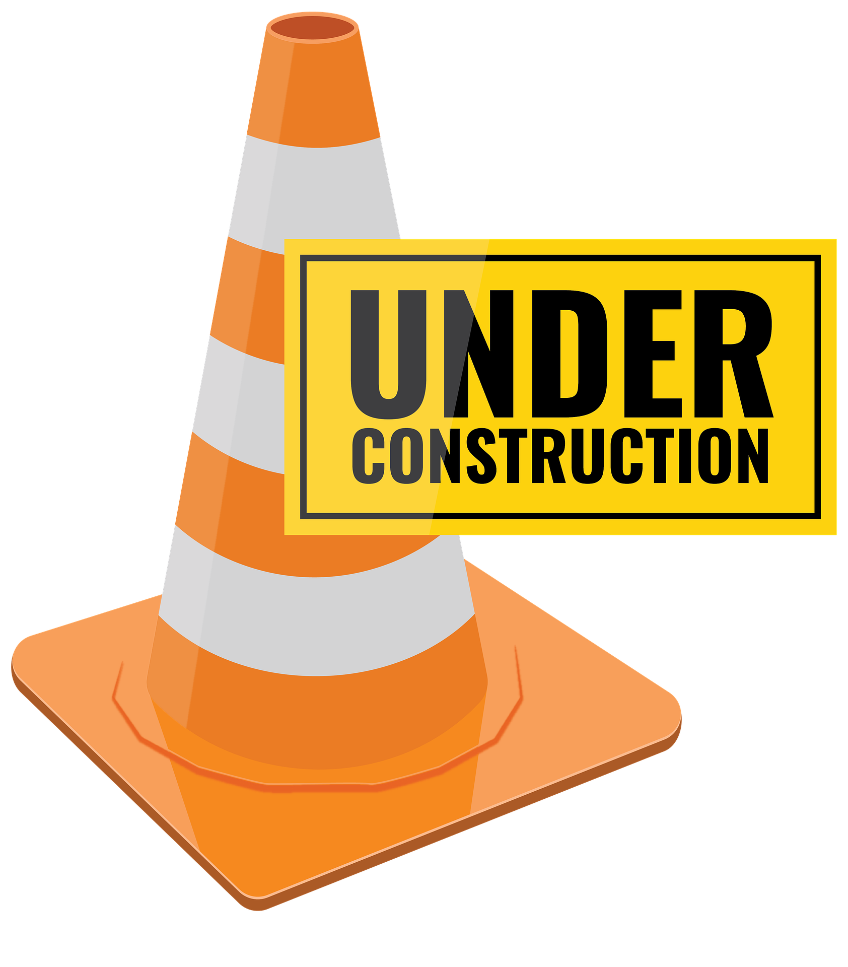 Under Construction Road Cones PNG